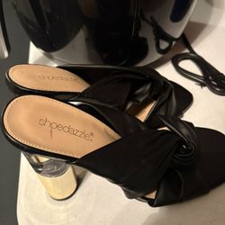 Clear Heel, Black Shoes 