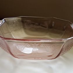 Anchor Hocking "Princess Pink" Depression Glass Octagonal Bowl