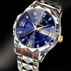 Binbond Men's Business Watch, Stainless Steel Quartz Movement,