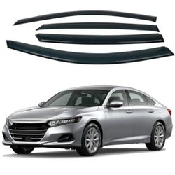 4PCS Rain Guards Fits for Honda Accord 2018-2022 Sedan, 4-Door Window Visors, Tape-on Wind Deflector, Outside Mount Vent Shade Visors Rain Shields 201