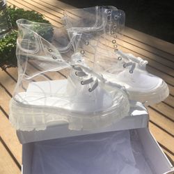 New Transparent Women’s Boots Size 6 1/2 Doc Marten Style