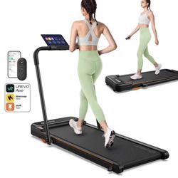 UREVO Smart 2-in-1 Folding Treadmill, Compact Walking Pad