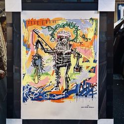 LM8- Jean-Michel Basquiat Untitled (Fishing) Lithograph 262/300, 34.75”x25.75”