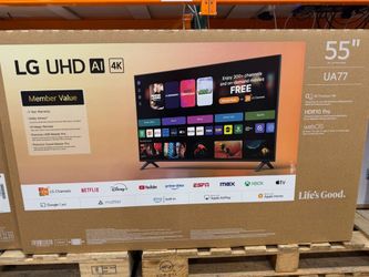 55" screen led smart 4k ultra HDTV by LG thinQ.  2025 model.  1 year warranty