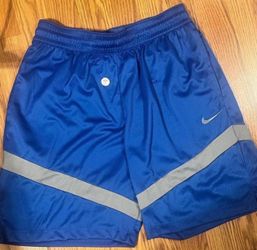 Nike Blue and Gray Athletic Shorts with Chevron Stripes