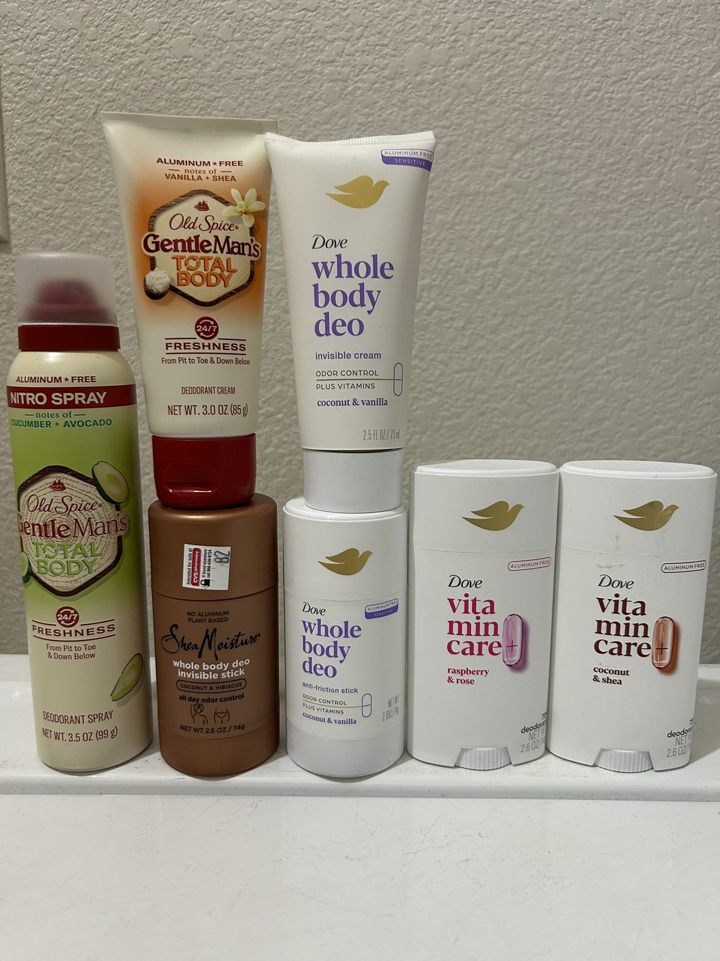 Old Spice, Sheamoisture Or Dove WHOLE Body Deodorant.