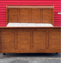 Queen Size Sleigh Bed with Mattress Set