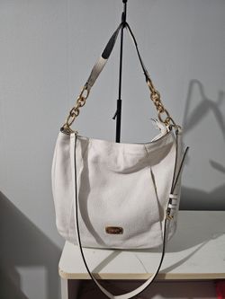 Michael Kors White Leather Hobo Shoulder Bag