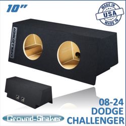 Black 10" Dual Sealed Sub Box, Fits 08-24 Dodge Challenger