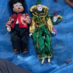Vintage Dolls And A Pin 