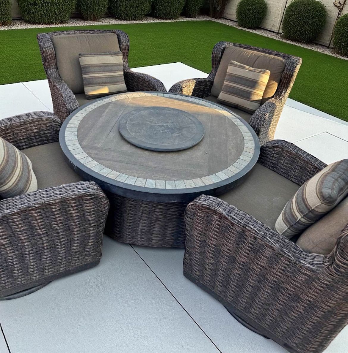 Outdoor Fire pit With 4 Chairs Outdoor Furniture Set
