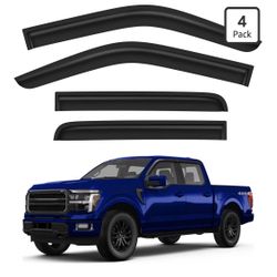 Splinterless Window Deflectors with Adhesive Tape for Ford F150 SuperCrew 2015-2025 Crew Cab,