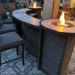 Brand New Outdoor Bar With Fire Pit Towers 