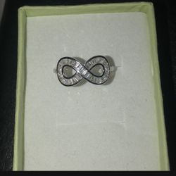 .925 Anillo De Plata Sólido Con Piedra CZ Size 9