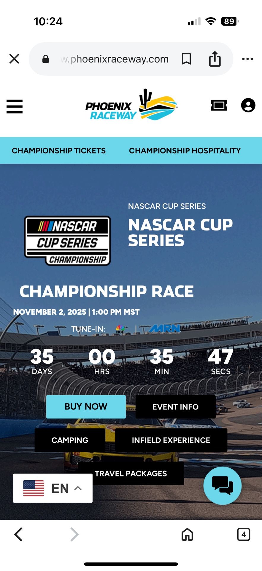 NASCAR Championship Tickets & Camping