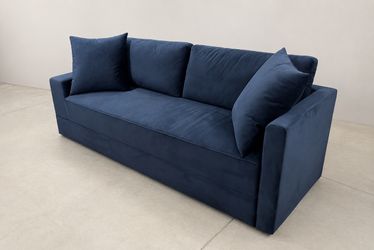BLUE VELVET SLEEPER SOFA