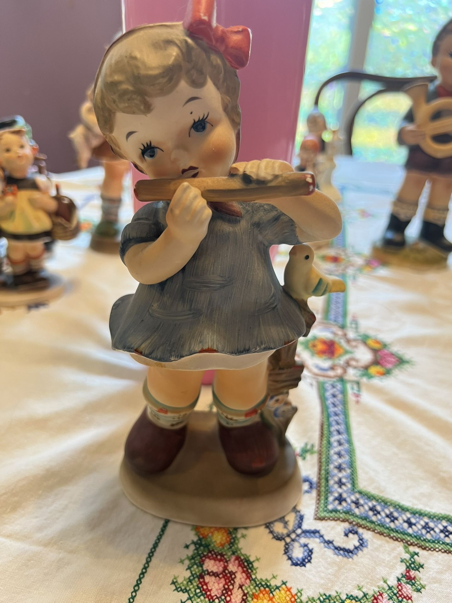 Girl Playing Flute Figurine
