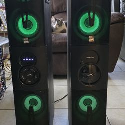 Altec Lansing Power Duo Tower set 240 watts RMS Bass filled Theater Sound Bluetooth HDMI