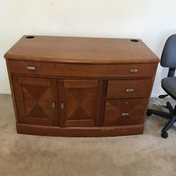 Office Desk With File Cabinet Attached