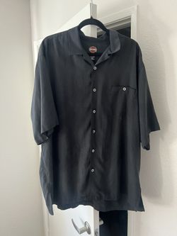 Harley Davidson Silk Black Short Sleeve Button Down Shirt Size 2XL