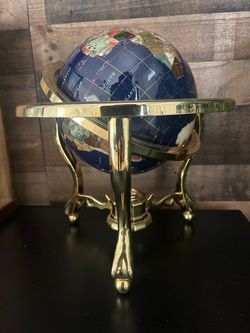 Brass and Gemstone Globe