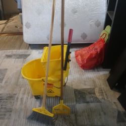 Bucket. Mop And Broom
