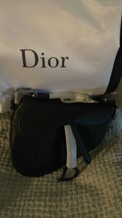 Dior Black Saddle Bag with Strap