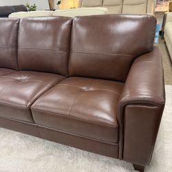 100% Real Leather Sofa-Brayna- Zero Down Payment 