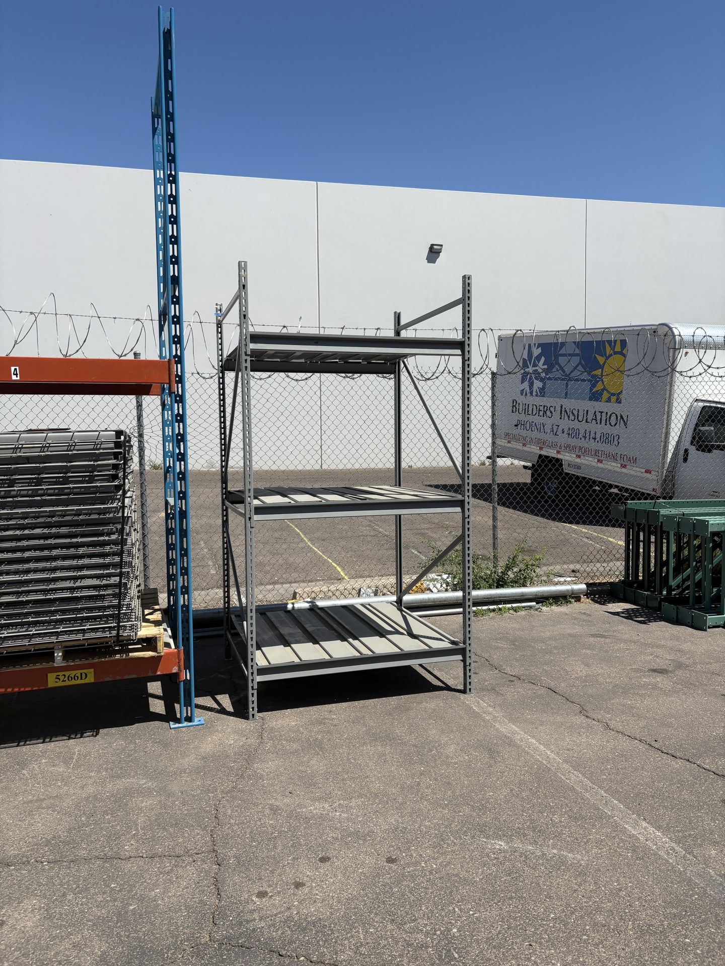 Grey Warehouse Shelving 4’x8’ Uprights, Beams & Metal Shelves