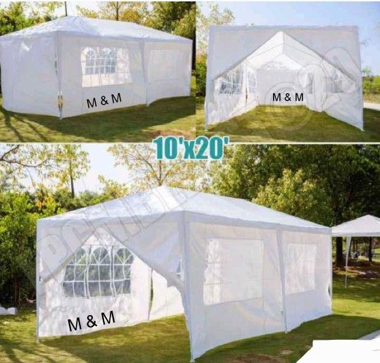 10x20 Tents for Parties Outdoor Party Tent Large Canopy Tent with Walls and Windows for Wedding Event White Backyard Tent for Temporary Event 6