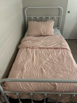Twin White Bed