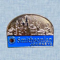 Smithsonian Journeys Souvenir Pin Blue Enamel, 1x0.75” 
