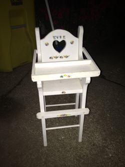 Wood doll hi chair 10 FIRM