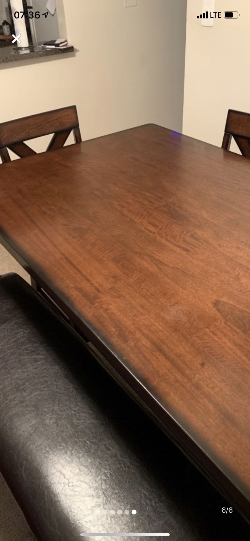 Fine dining room table , great for a family of any size.