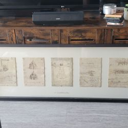 Leonardo Da Vinci Vitruvian Man Drawings in Frame