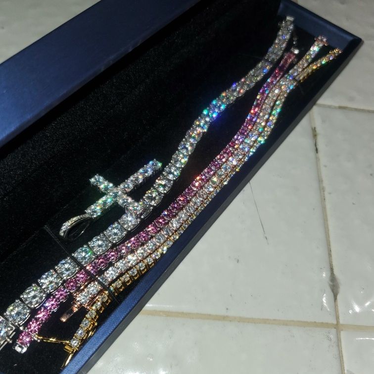 Moissanite Tennis Bracelets 6.5-8" 