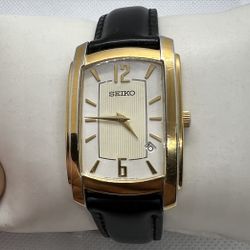🎩🎩Luxury Vintage GP Rectangular Santos Tank Seiko Men Watch Date 1990s🎩🎩