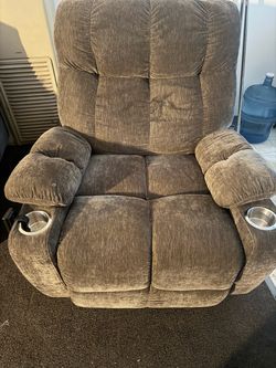 Brown Fabric fully powered recliner
