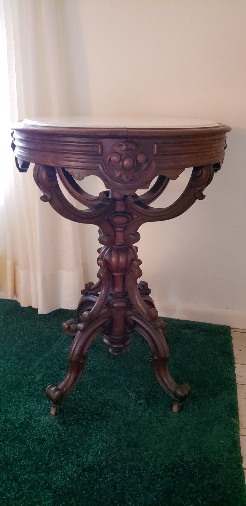 Victorian Marble Top End Table