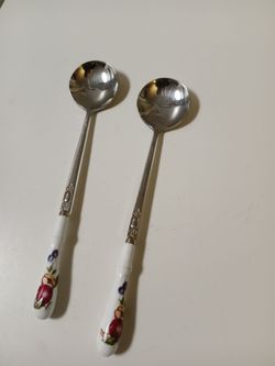2 Italian Rose tea spoons