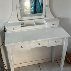 vanity with milti-function lighted mirror