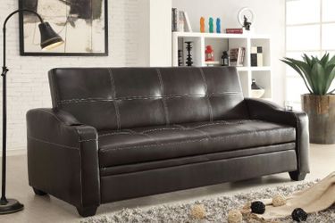 Brand new brown leather sofa futon