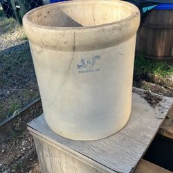 Two Old Stoneware Crocs 