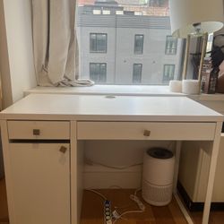 Ikea Micke Desk with custom knobs