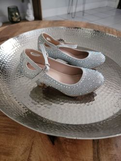 Toddler Girl Shoes, Size 12, Silver Color 