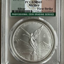 2018-mo 1oz PCGS MS69 Mexico Libertad Silver Coin 