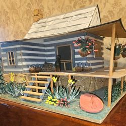 Folk art Homestead, Cabin And Covered Bridge 