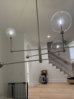 Modern Brushed Nickel Globe Chandelier