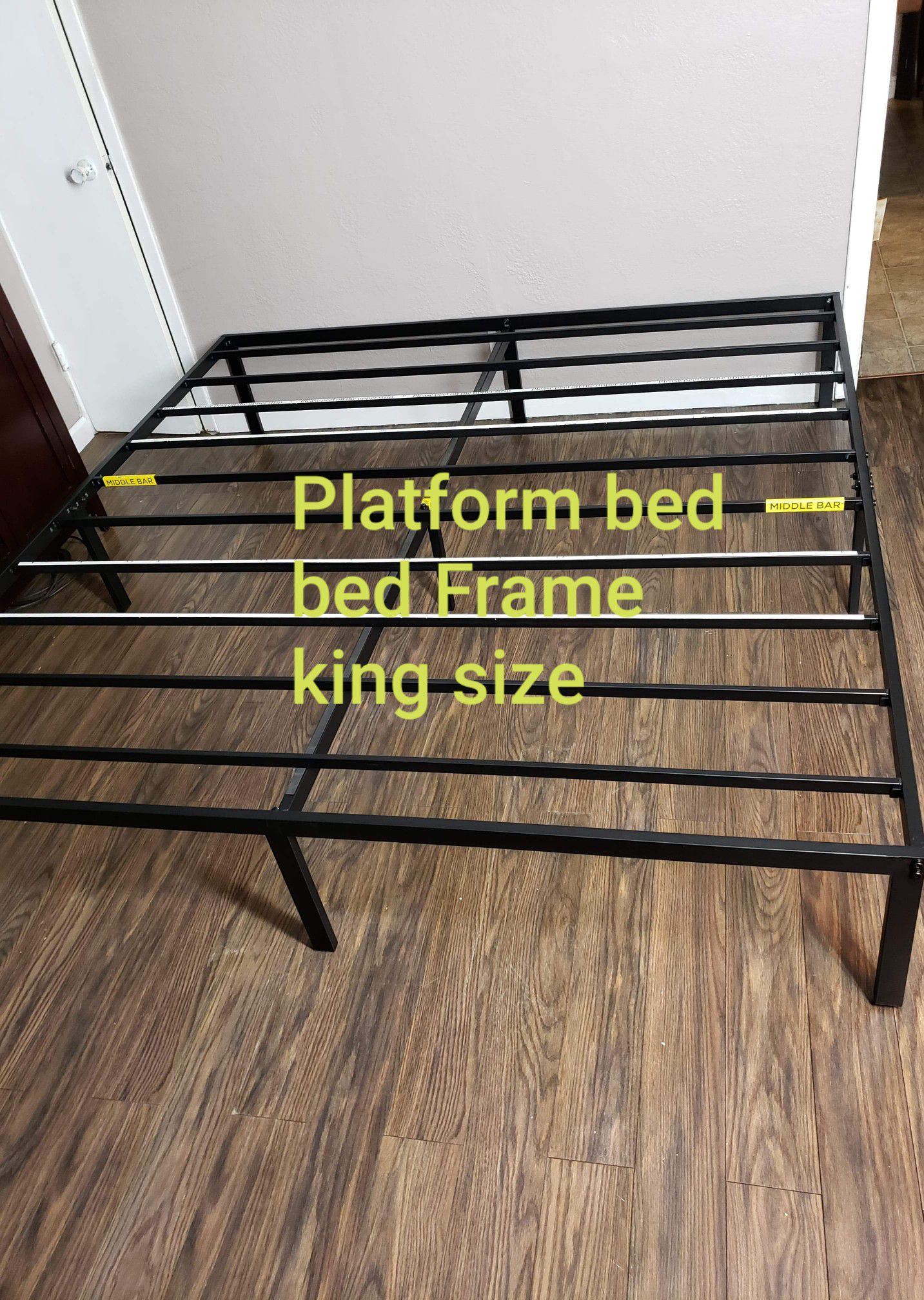 Platform bed frame king size. Metal. New. Free delivery.