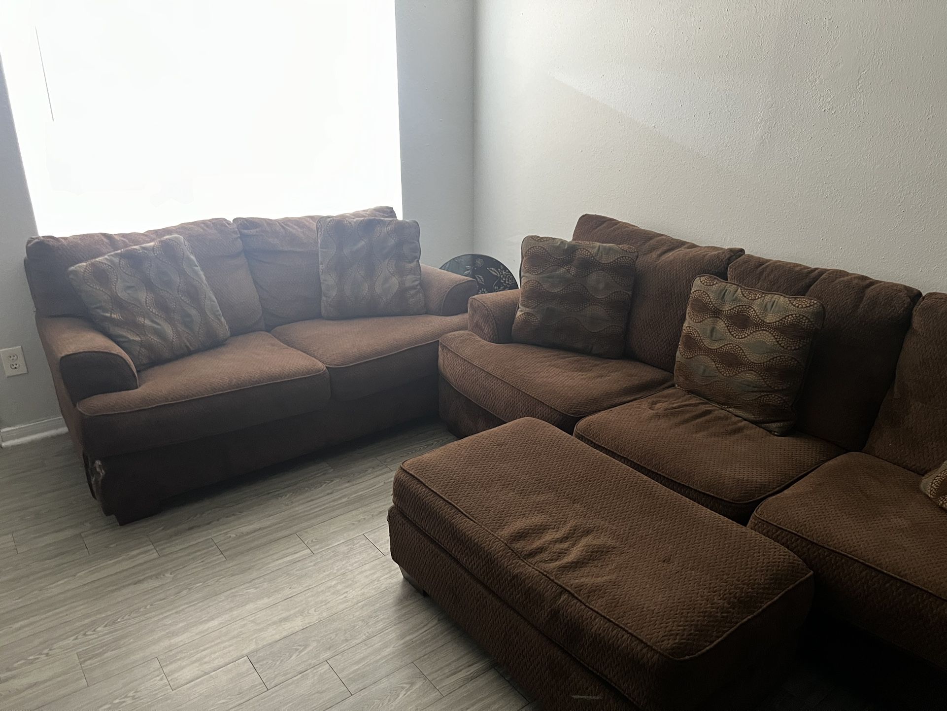 Large Brown Sofa Set Of Three